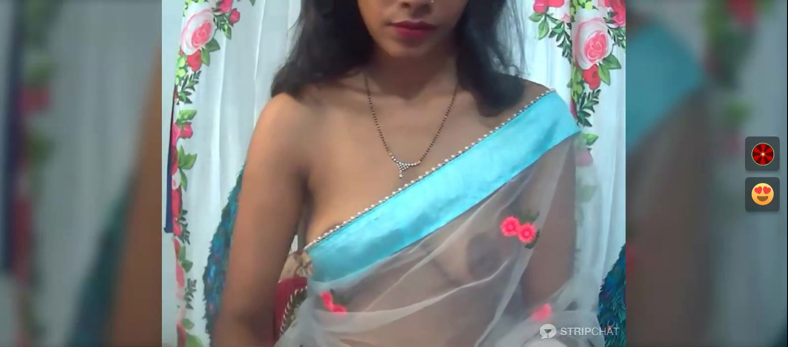 Sexy Bhabhi in See through Saree without blouse Exposing Boobs 22