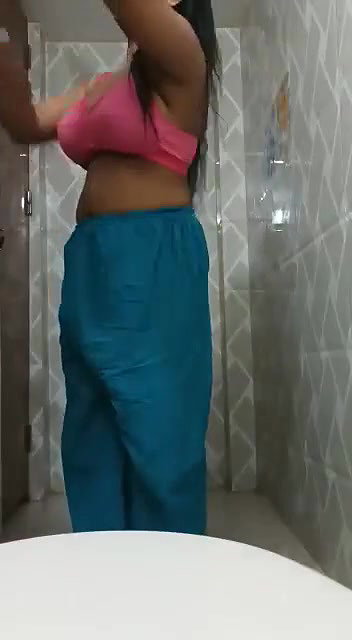 Striping suit salwar in bathroom