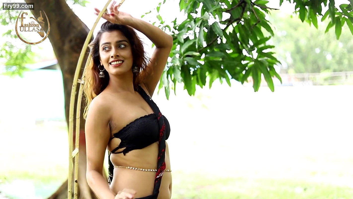 KOYELIYA MAKEOVER WITH BLACK PRINTED CHIFFON SAREE_ FASHION ULLAS