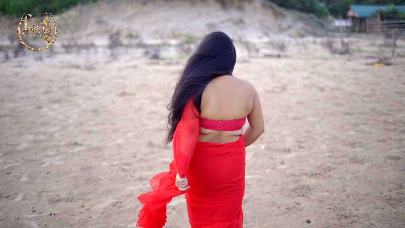 NILA RED COLOR CHIFFON SAREE WITH MAKEOVER FASHION ULLAS FASHION