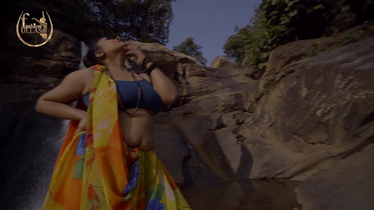 NILA SAREE WITH WATERFALL FASHION ULLAS WITH MAKEUP TUTORIAL