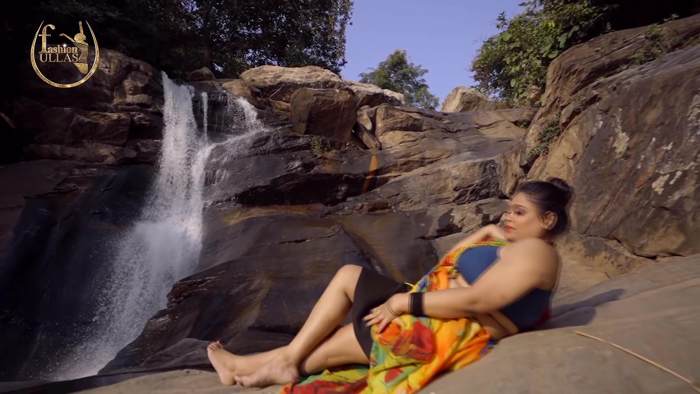 NILA SAREE WITH WATERFALL FASHION ULLAS WITH MAKEUP TUTORIAL