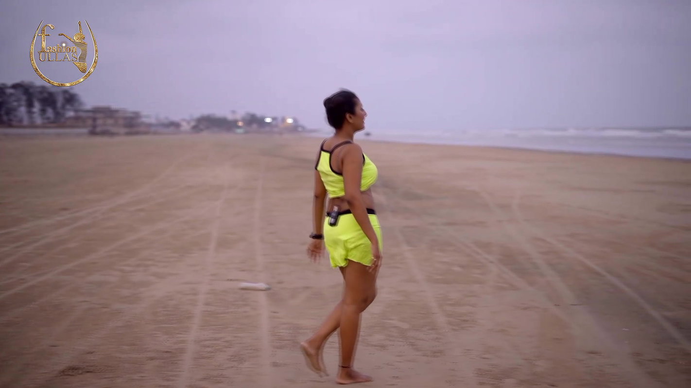 Smita Sana in Nenon Color Swimsuit on Sea Beach _ Fashion Ullas