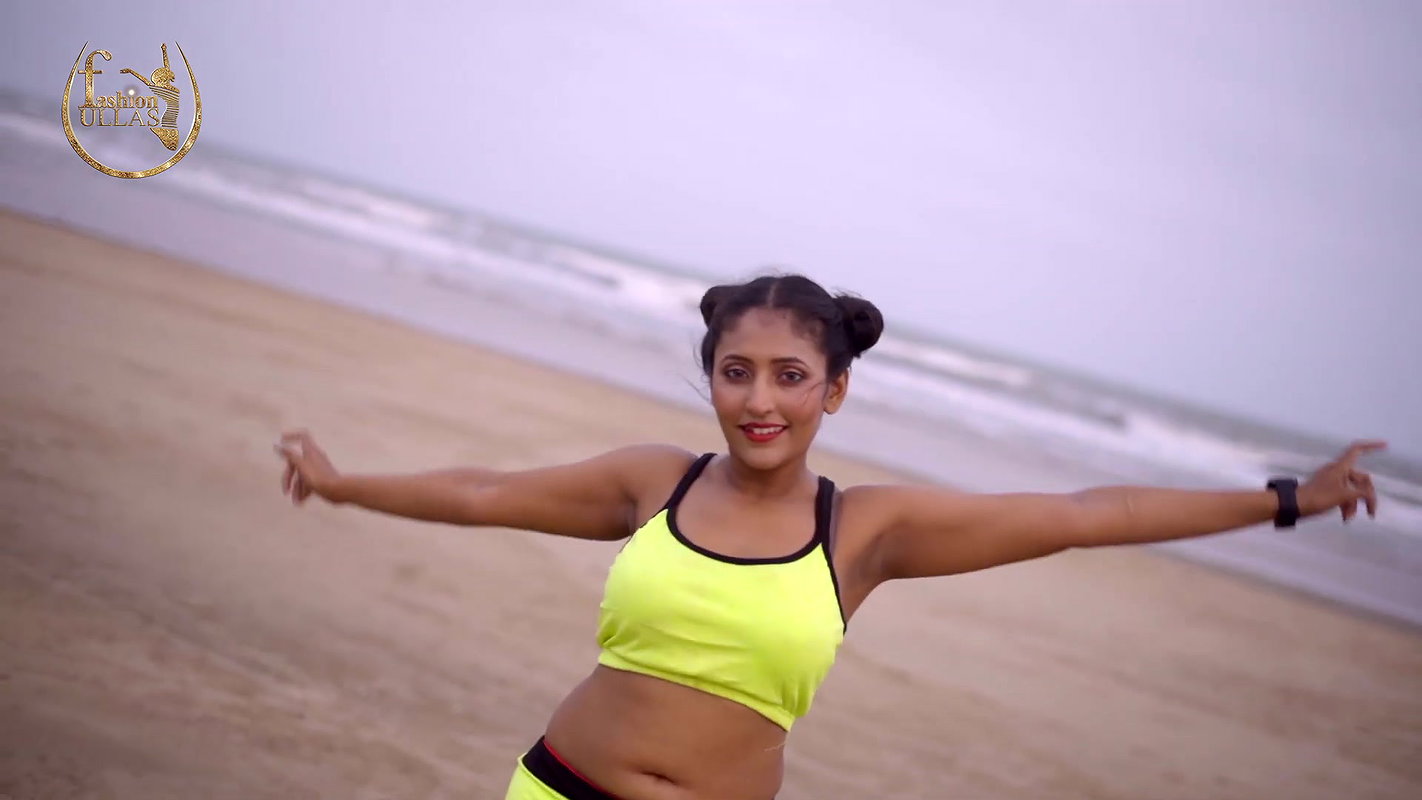 Smita Sana in Nenon Color Swimsuit on Sea Beach _ Fashion Ullas