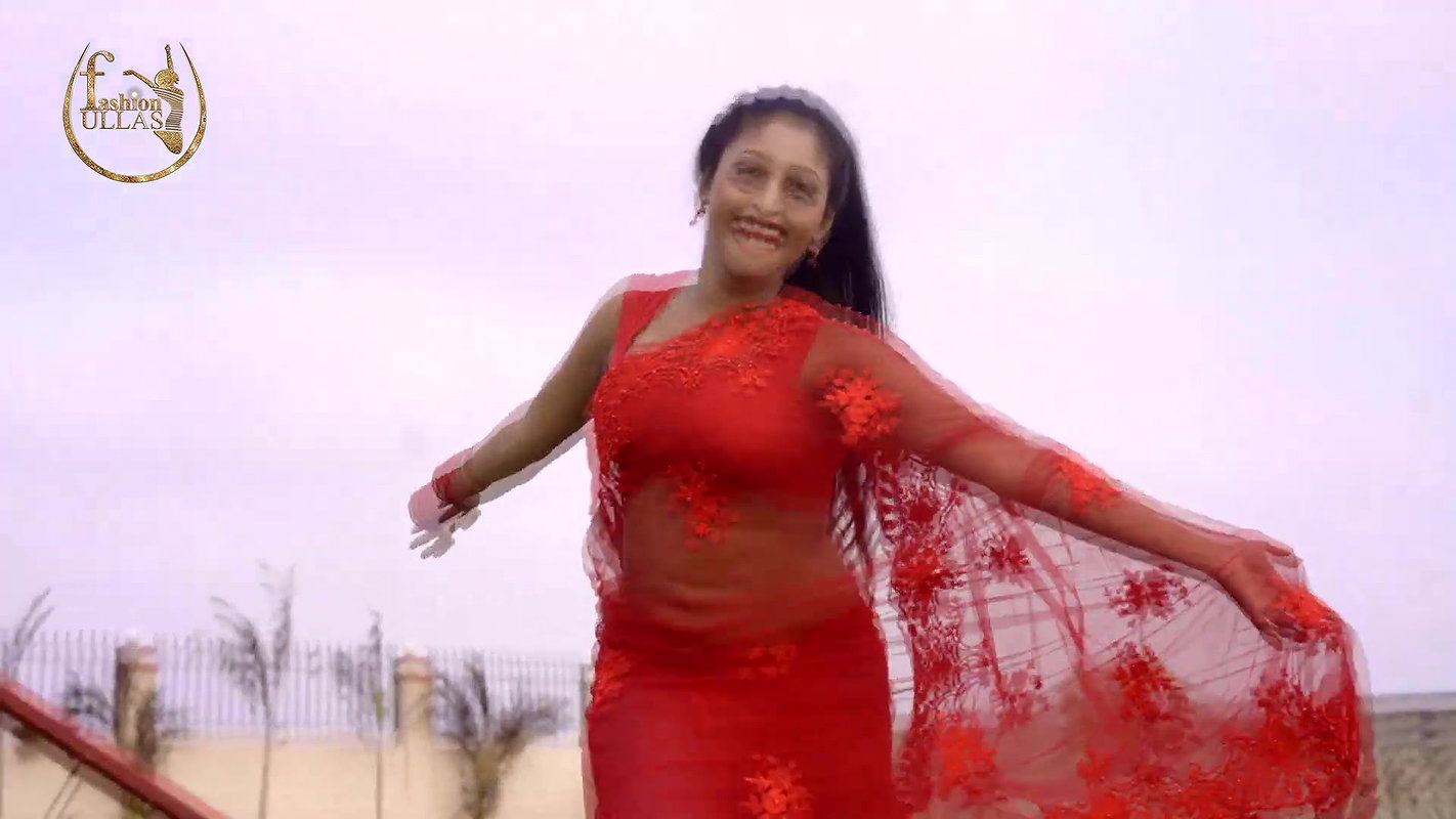 Smita Sana in Red Chiffon Saree _ Fashion Ullas