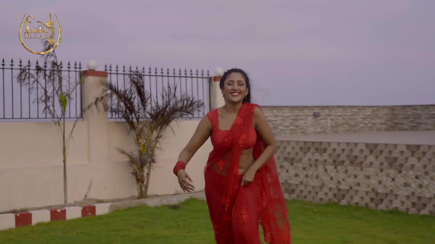 Smita Sana in Red Chiffon Saree _ Fashion Ullas