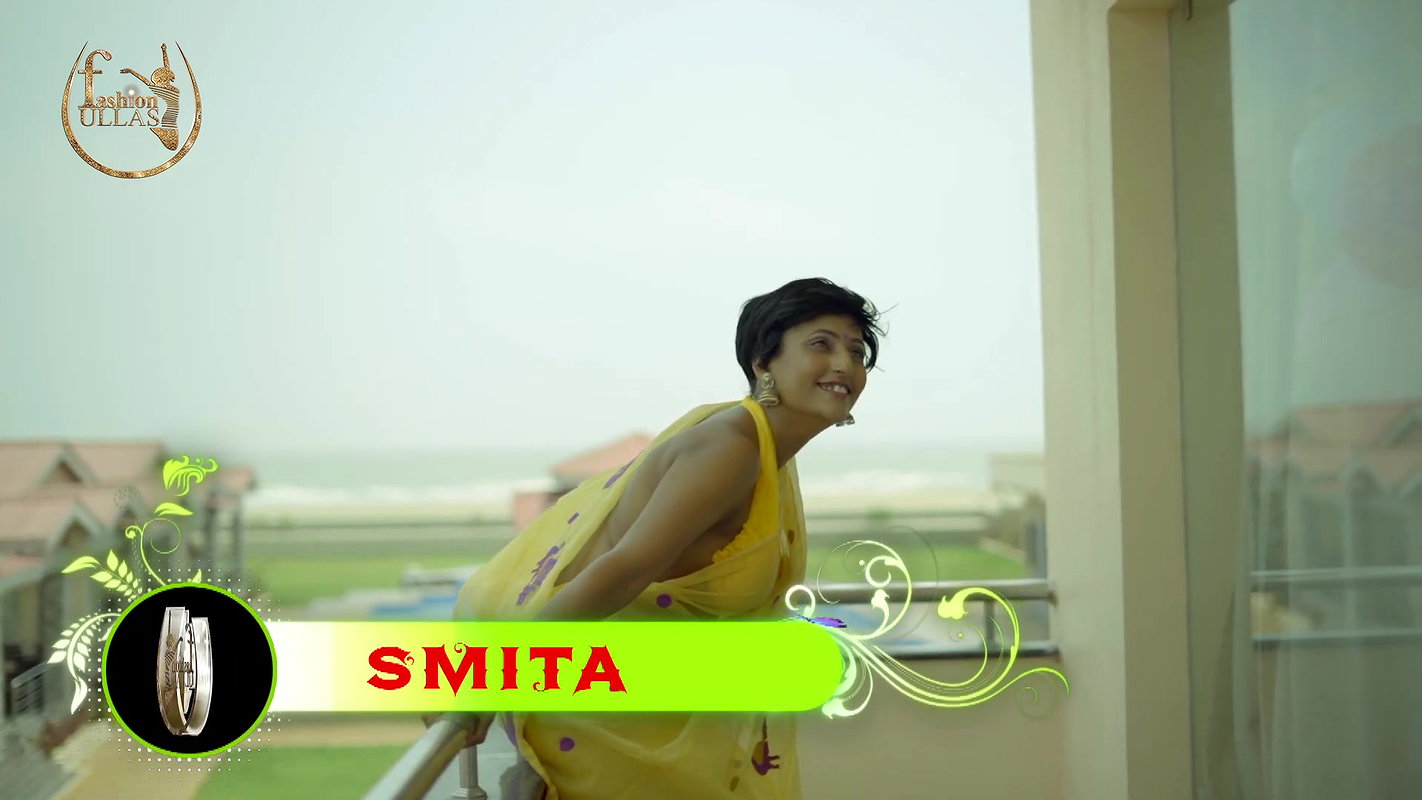 Smita Sana in Yellow Cotton Kota Saree & BB Blouse