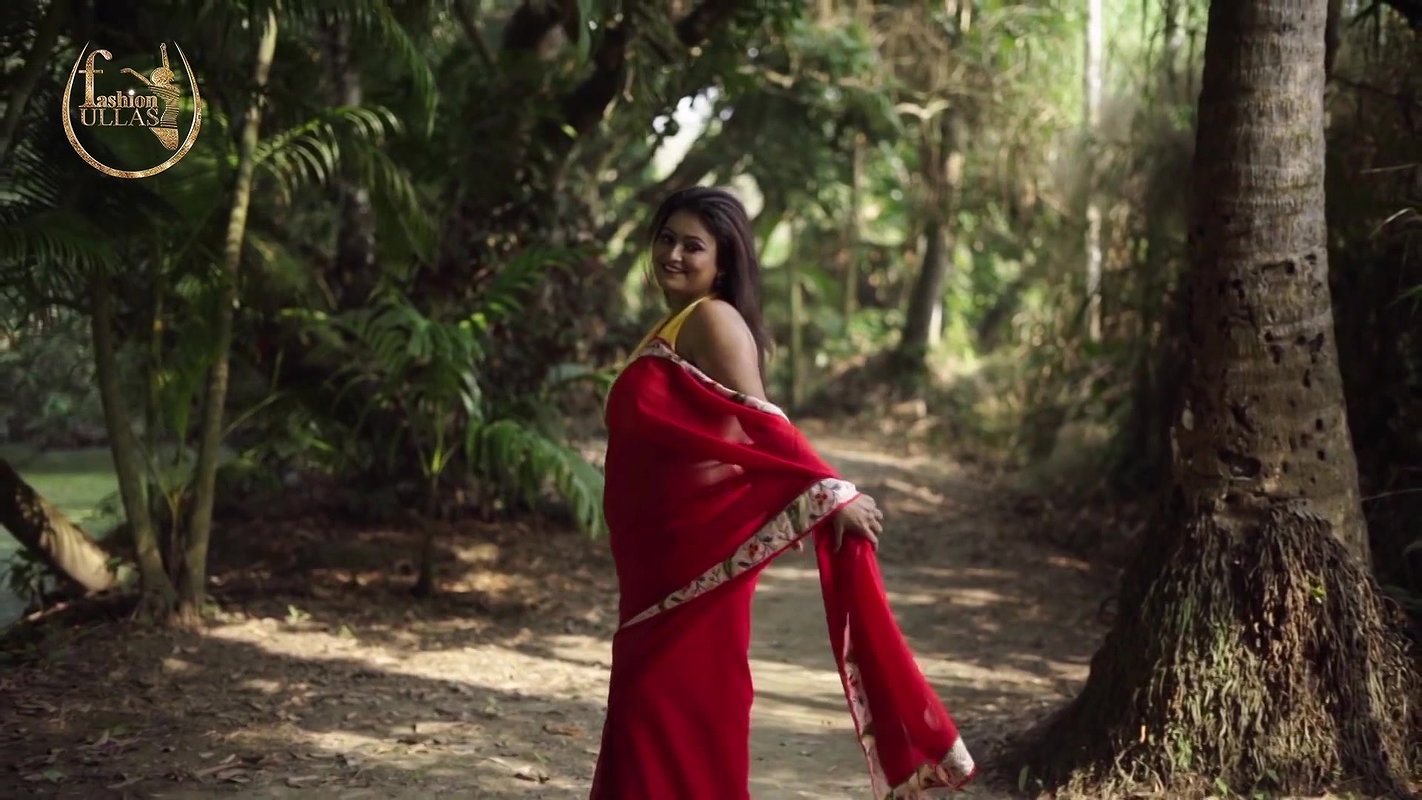 SUCHARITA RED SAREE CHIFFON SAREE FASHION ULLAS