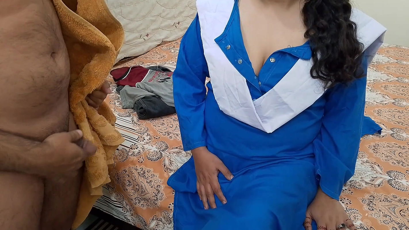 Indian Stepsister Surprises Her Stepbrother by Wearing a School Uniform