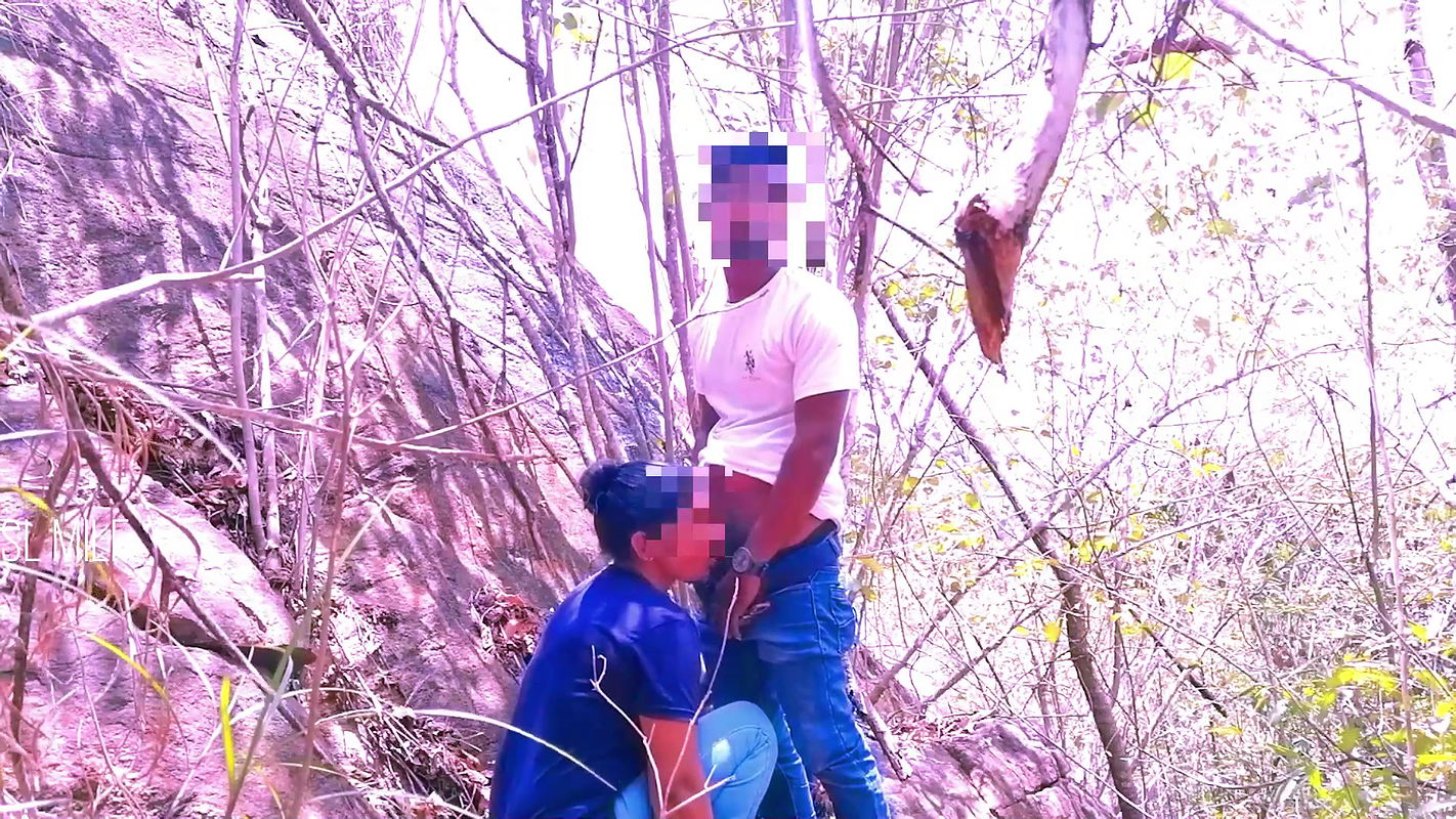 Risky Quick Public Sex in Jungle with Big Tits Girl Friend