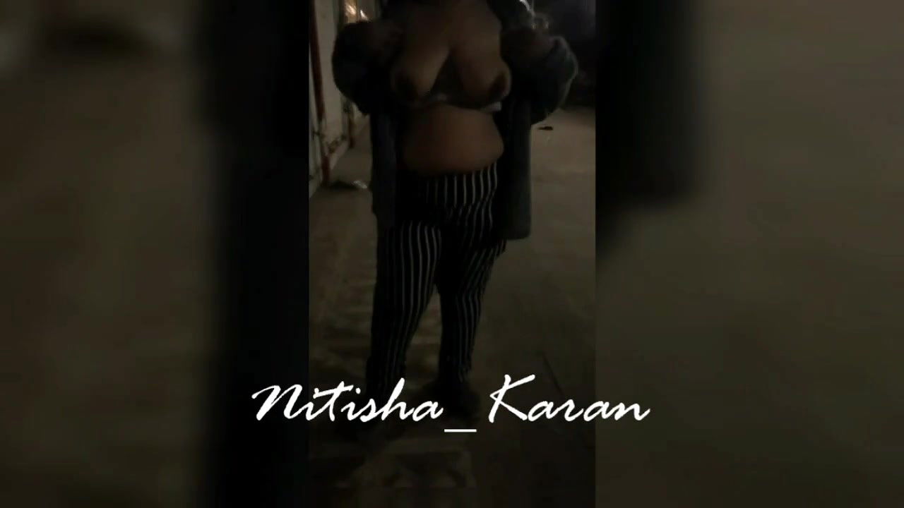 Road Side Topless Dare with Some Trafiic in Background