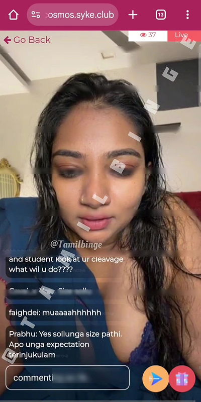 Tamil Insta Fame Suriya Prabha Ultimate Hottest Saree Bra Live Show 22