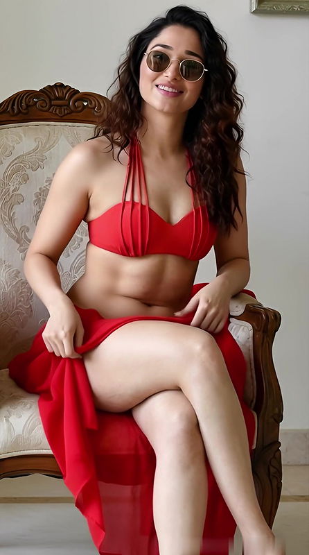 MILKY WHITE TAMMANAH TOO TEMPTING SEXY THIGHS AND CLEAVAGE TEASE STRIP AI EDIT VIDEO 22