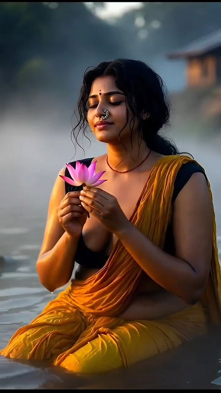 Indian Desi Girl Hot Cleavage And Navel Show 22