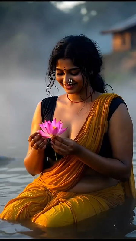 Indian Desi Girl Hot Cleavage And Navel Show 22