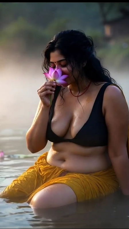 Indian Desi Girl Hot Cleavage And Navel Show 22