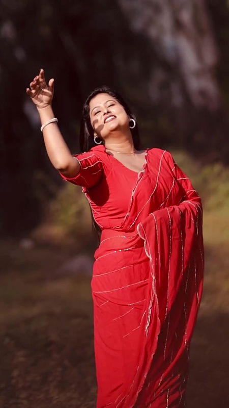 anisha sexy navel in red saree 22