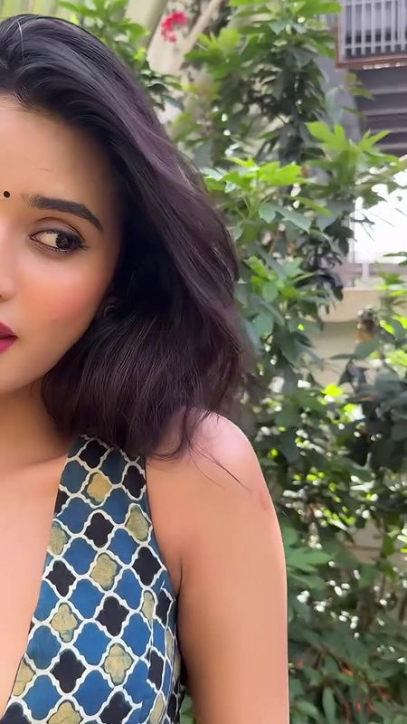 Sanchi Rai sexy saree slip open boobs hip show 22