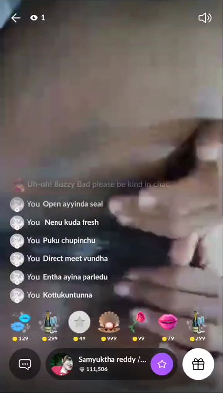 Horny Samyuktha Reddy Masturbating and Spreading Pussy On Live Tango 22