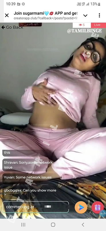 Tamil Insta Model Veena Thara Premium Live Show 22