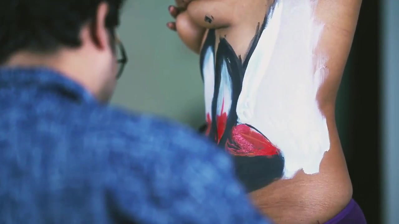 Neelam body painting nipples exposed