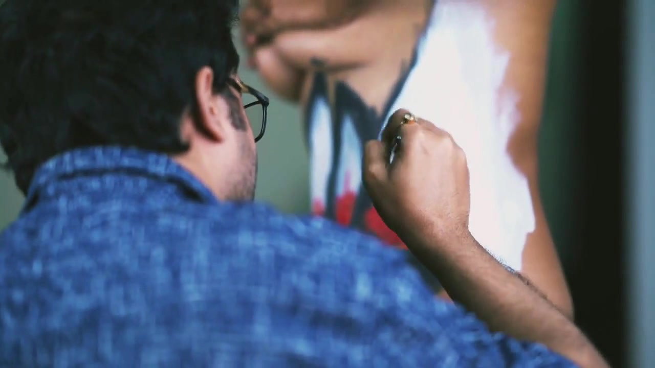 Neelam body painting nipples exposed