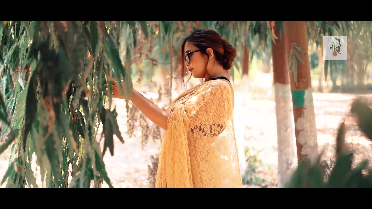 Saree Sundari  NAARI Feat Rimpi  Cream Color Saree  Full HD  2021_1080p