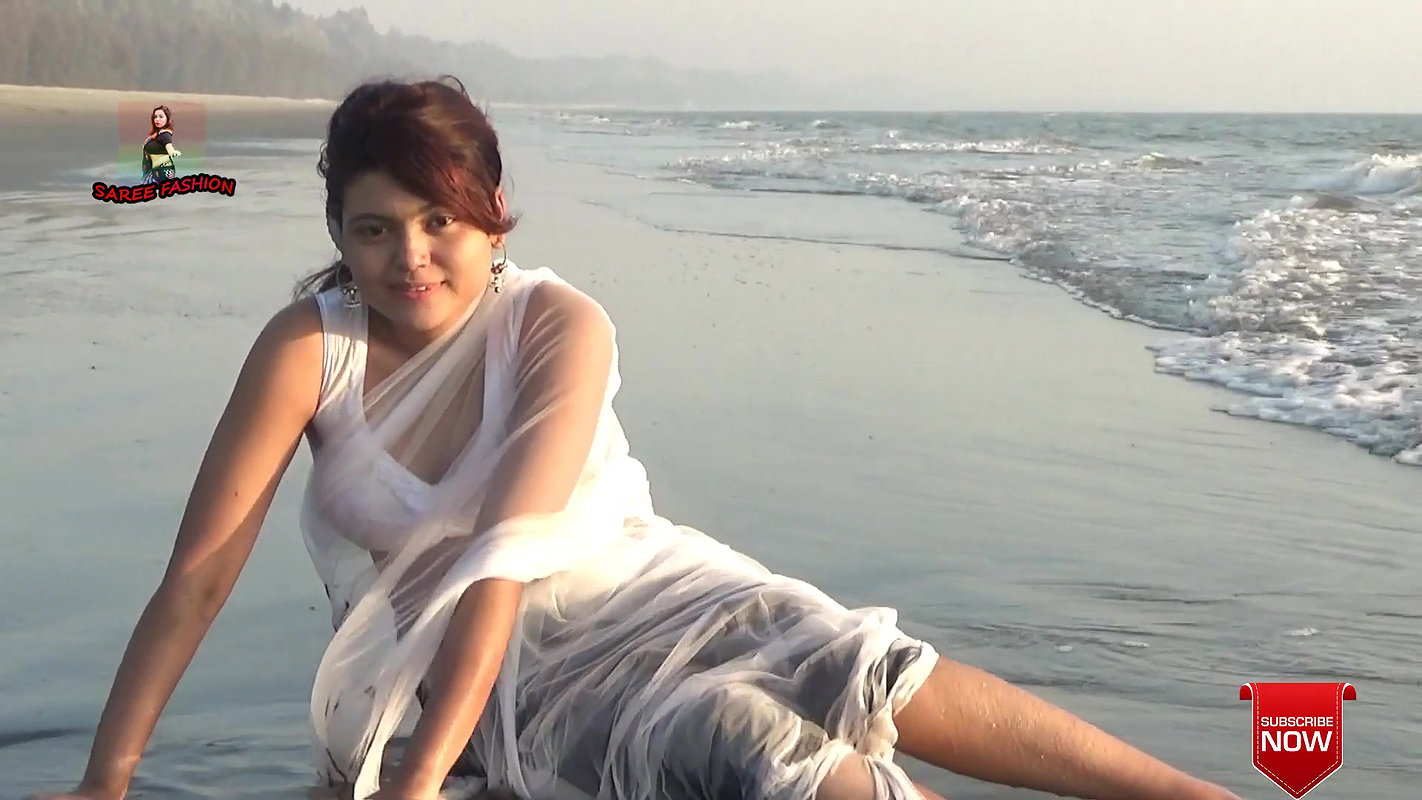 Saree Sundari – NAARI Feat. Chandni – White Color Net Saree – Sea Beach – Full HD – 2021