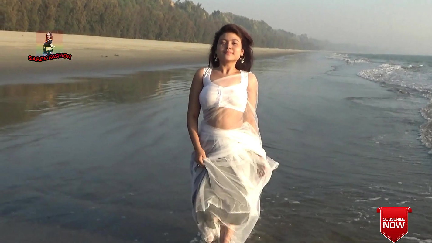 Saree Sundari – NAARI Feat. Chandni – White Color Net Saree – Sea Beach – Full HD – 2021