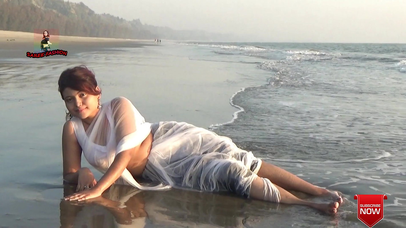 Saree Sundari – NAARI Feat. Chandni – White Color Net Saree – Sea Beach – Full HD – 2021