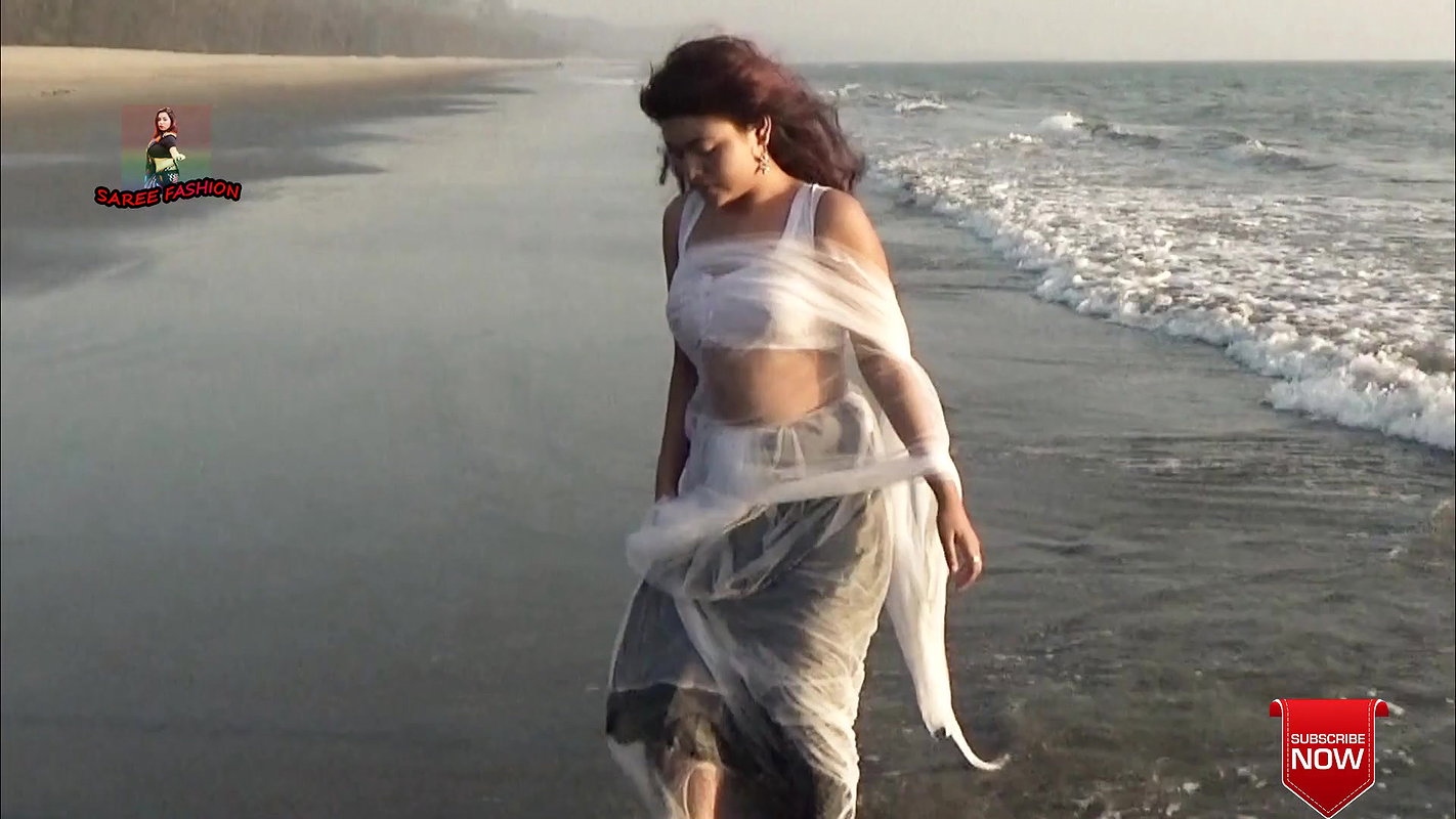 Saree Sundari – NAARI Feat. Chandni – White Color Net Saree – Sea Beach – Full HD – 2021