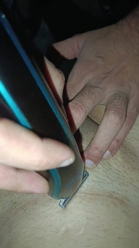 Hairy Pink Pussy Shaving with Trimmer