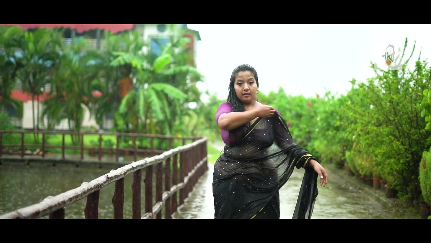 Sutan Hot Wet boobs bouncing Enjoy The Rain Purple Love  Naari