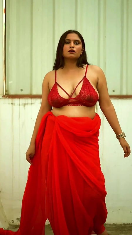desi hot aunty black nipple through red bra and costume