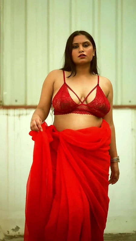 desi hot aunty black nipple through red bra and costume