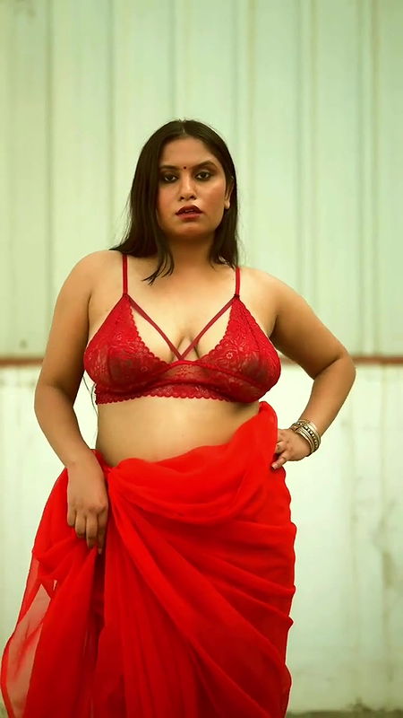 desi hot aunty black nipple through red bra and costume