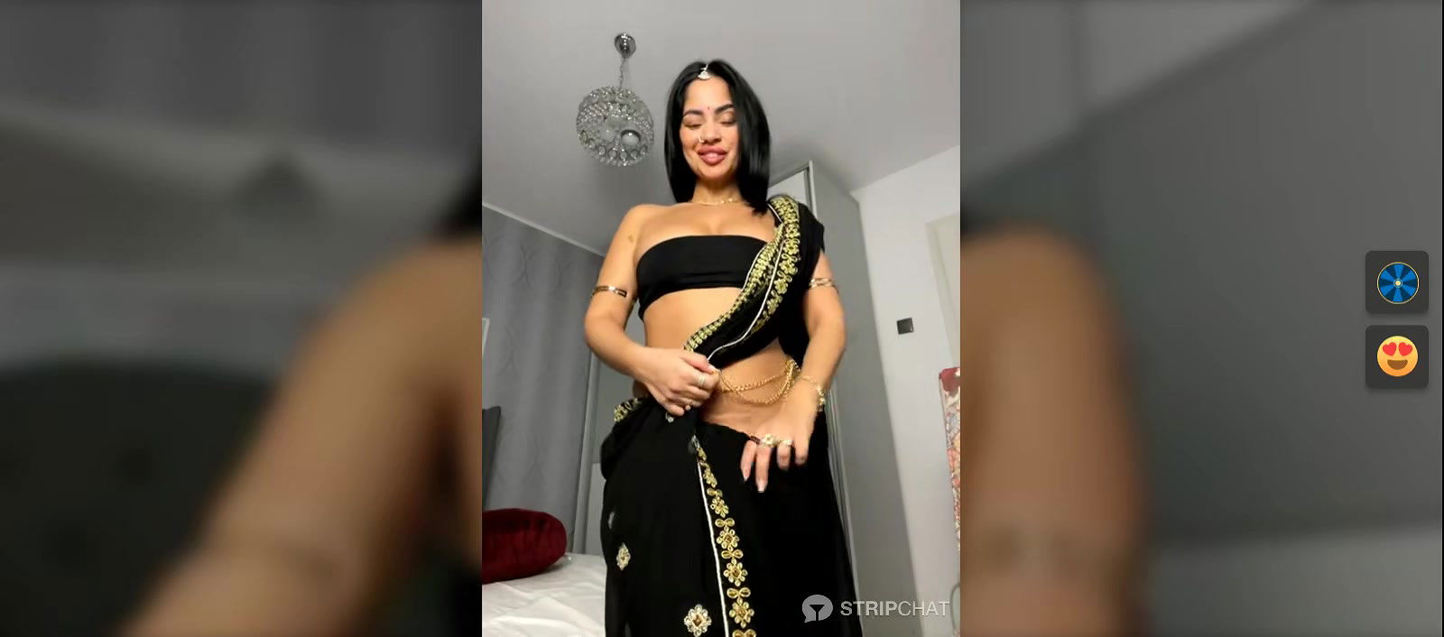 Beautiful Babe wearing Black Saree showing her beautiful body 22