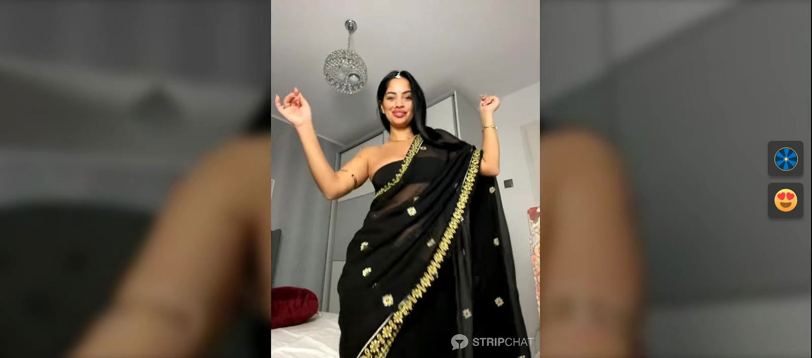 Beautiful Babe wearing Black Saree showing her beautiful body 22