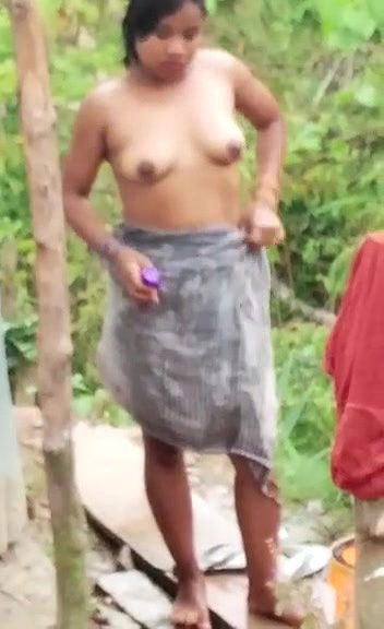 Beautiful Sexy Girl Outdoor Bathing And Showing Everything To A Truck Driver