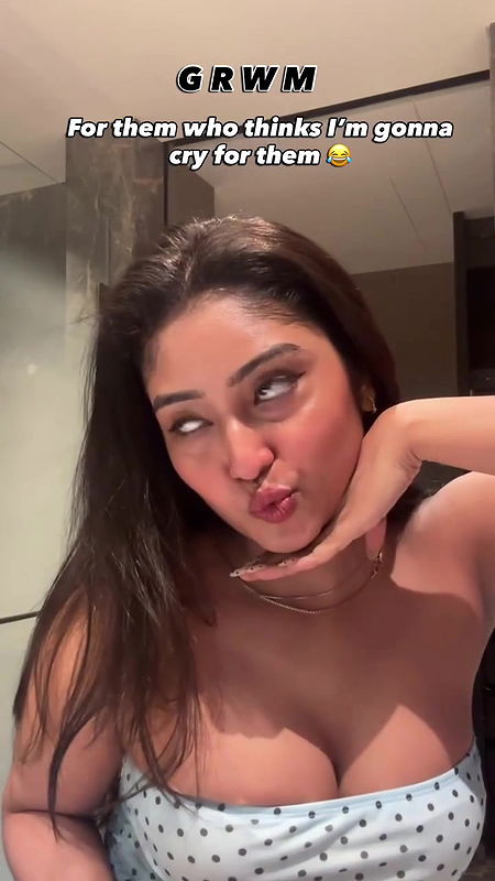 Awesome beautiful girl open busty boobs show selfie video