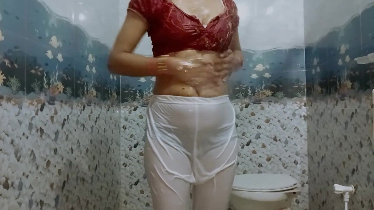 Indian Stepmom Bathing in Open White Legis Make Me Feel Better