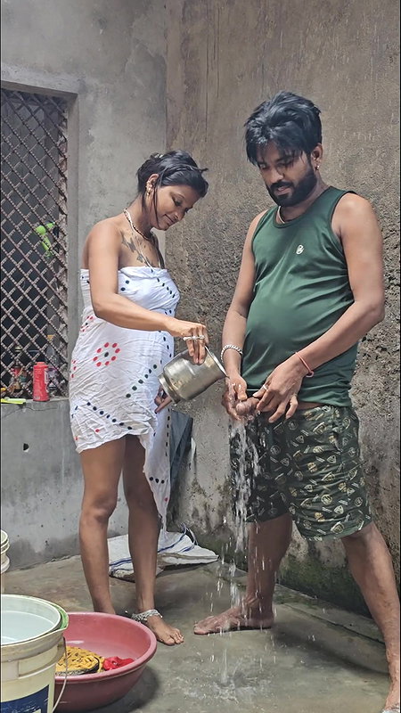 First Time Secretly Caught Village Stepsister Bathing ft Aalox b