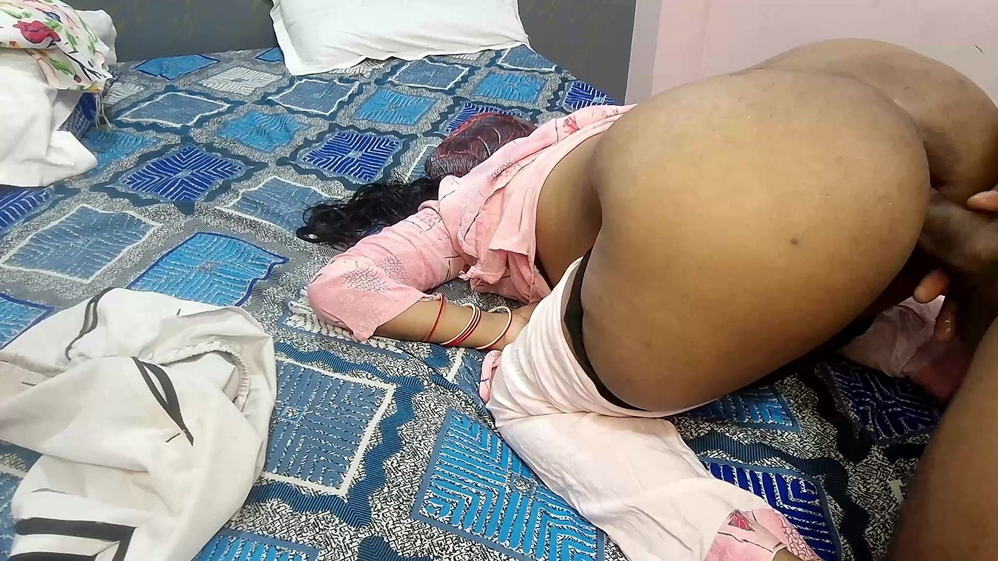 Stepaunty Lying in Doggy Style Neighbor Boy Pulled Down Panty an