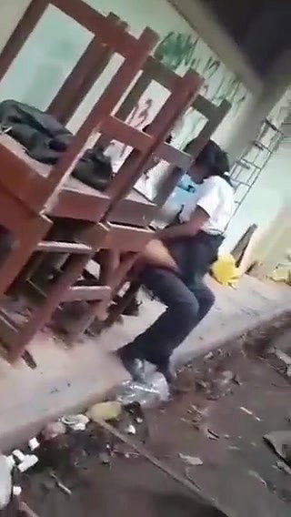 College lovers fucking in backside of the College building