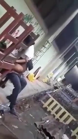 College lovers fucking in backside of the College building