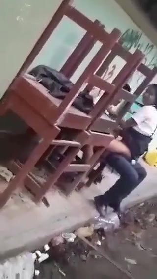 College lovers fucking in backside of the College building