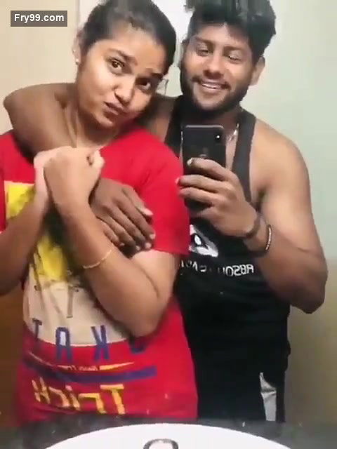 Lover in hotel nude mirror selfie