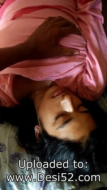 Sleeping girl boobs pressed by bro