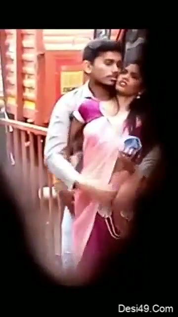Desi Lover on Road Kissing And Boobpress Hot