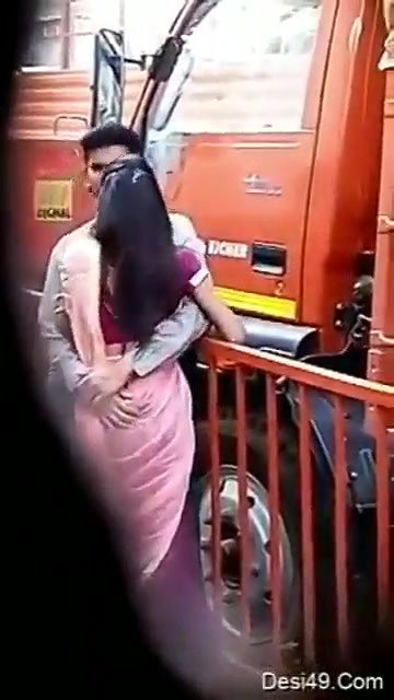 Desi Lover on Road Kissing And Boobpress Hot